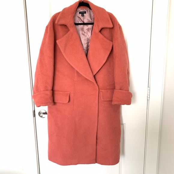 Topshop Jackets & Blazers - Topshop Wool & alpaca Blend Longline Peacoat